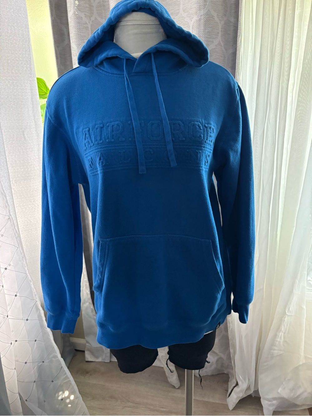 Blue Hooded Pullover Sweatshirt - Air Force Falcons Embossed size M